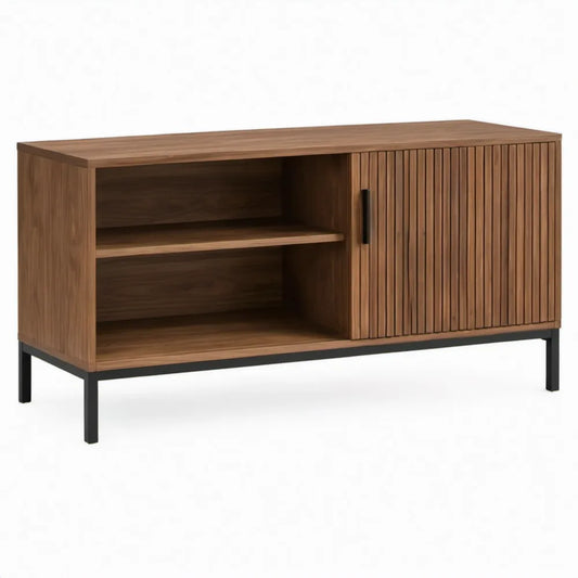 TV-meubel 120 x 40 x 70 cm in walnootbruin met zwarte stalen poten