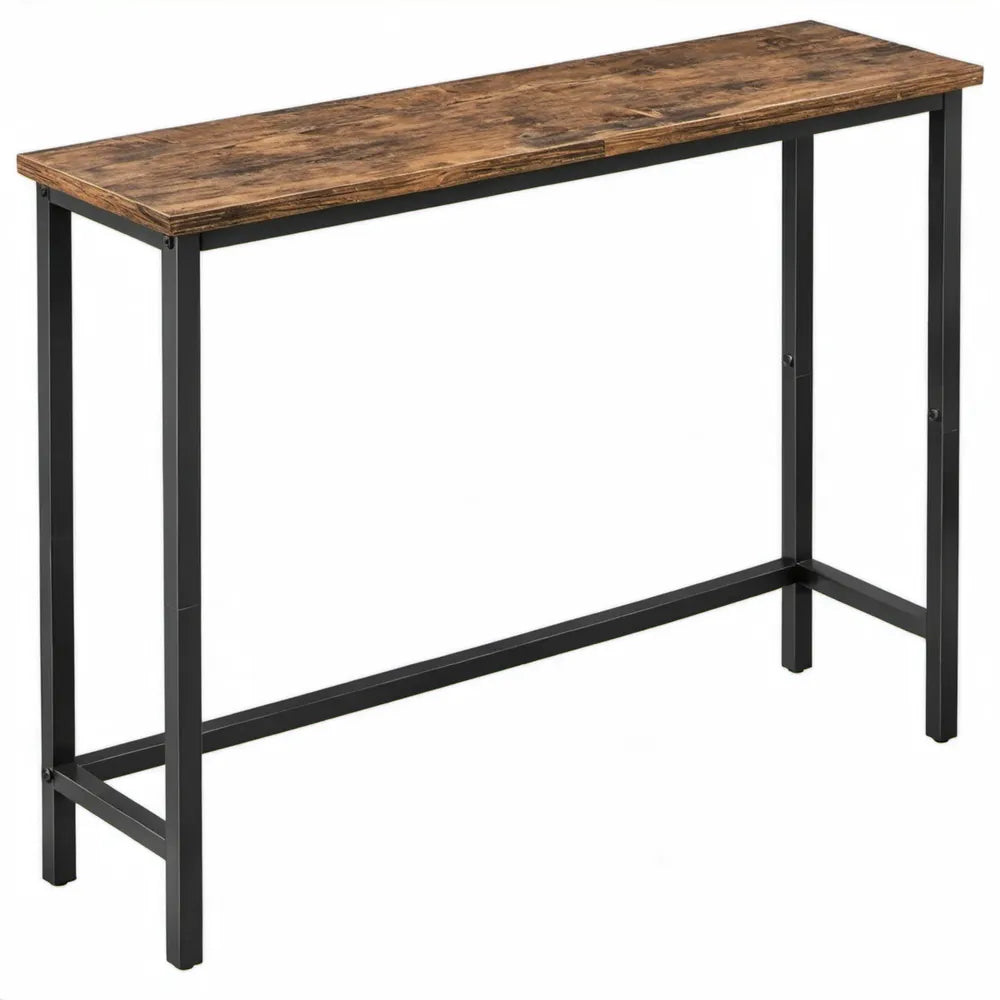 Consoletafel 100 x 35 x 75 cm – Bruin/Zwart, Spaanplaat en Staal